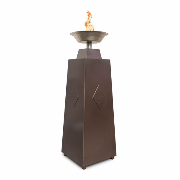 22 Square Granada Fire Tower, Powder Coated Metal, Black, Plug, Play Electronic Ignition, Liquid Propane, The Outdoor Plus, Mfr#: OPT-FTWR1EKIT-BLK-LP